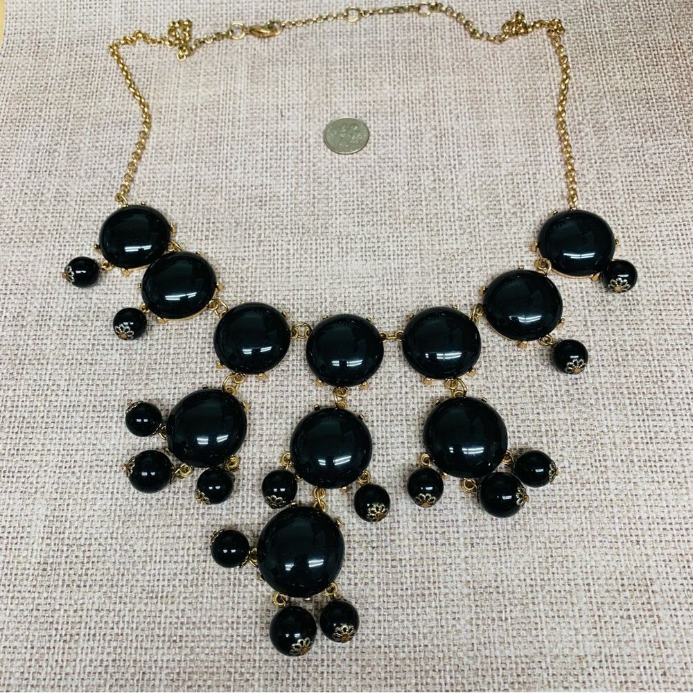 Gold Acrylic Black Bubble Necklace‎